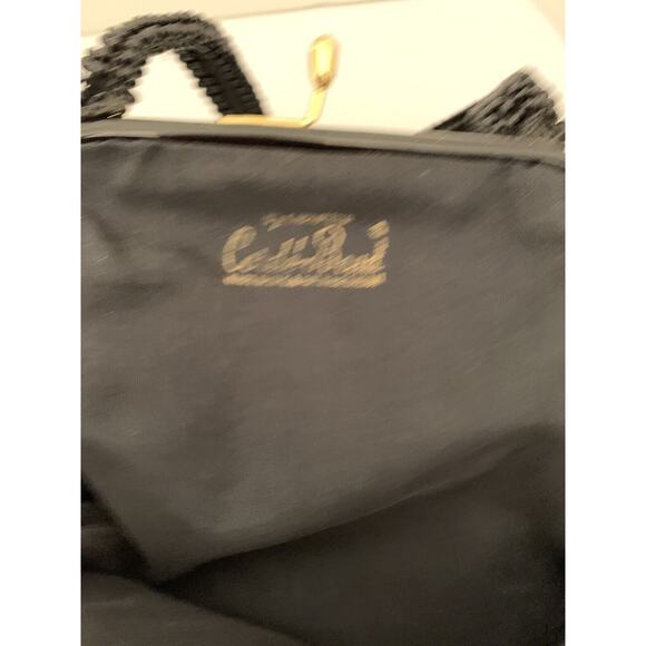 Vintage Corde-Bead Made in USA Black Beaded Evening Bag by Lumure 1950s - Picture 6 of 7